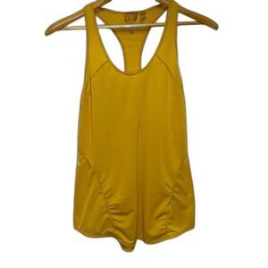 Zella Gold Yellow Sleeveless Racerback Workout Tank Top with Ruching Size M